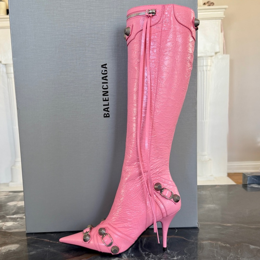 NIB $2,600 Balenciaga Cagole Leather Designer Boot DEMNA Blush Pink 40/10 694395